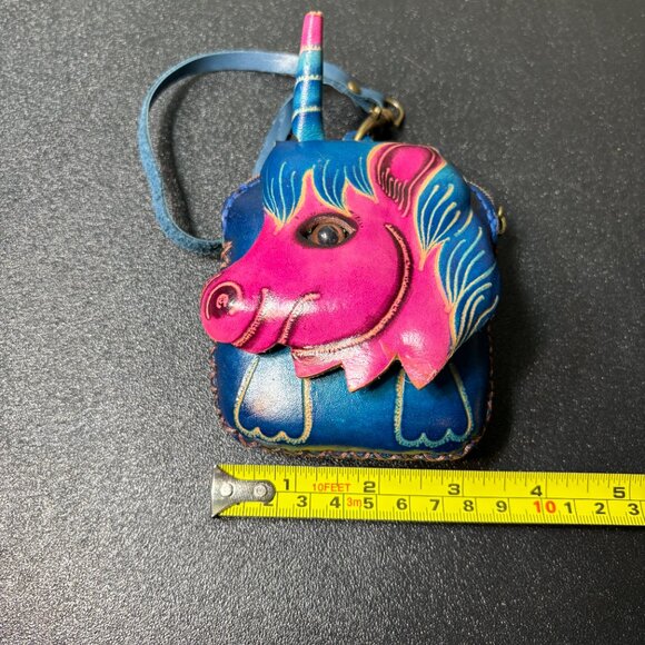 Genuine Leather Unicorn Coin Purse/Wristlet Whimsical - Picture 5 of 6